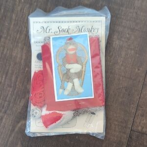 Sock Monkey Craft Kit with Red and Gray Socks